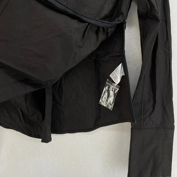 Fashion Nova Top Women's Sz M Black Collared Long Sleeve Toggle Front Side Zip - Picture 10 of 13